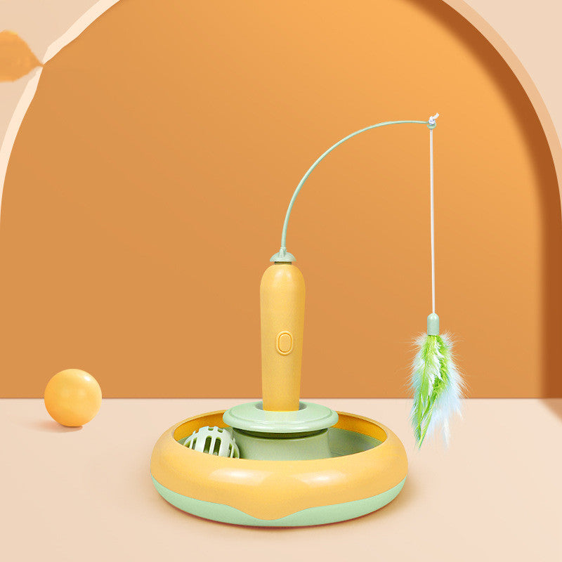 Juguete interactivo 2 en 1 para gatos con pluma giratoria – imagen 5