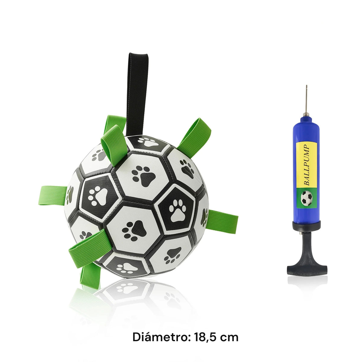 Pelota de fútbol para perros talla L, 18,5 cm