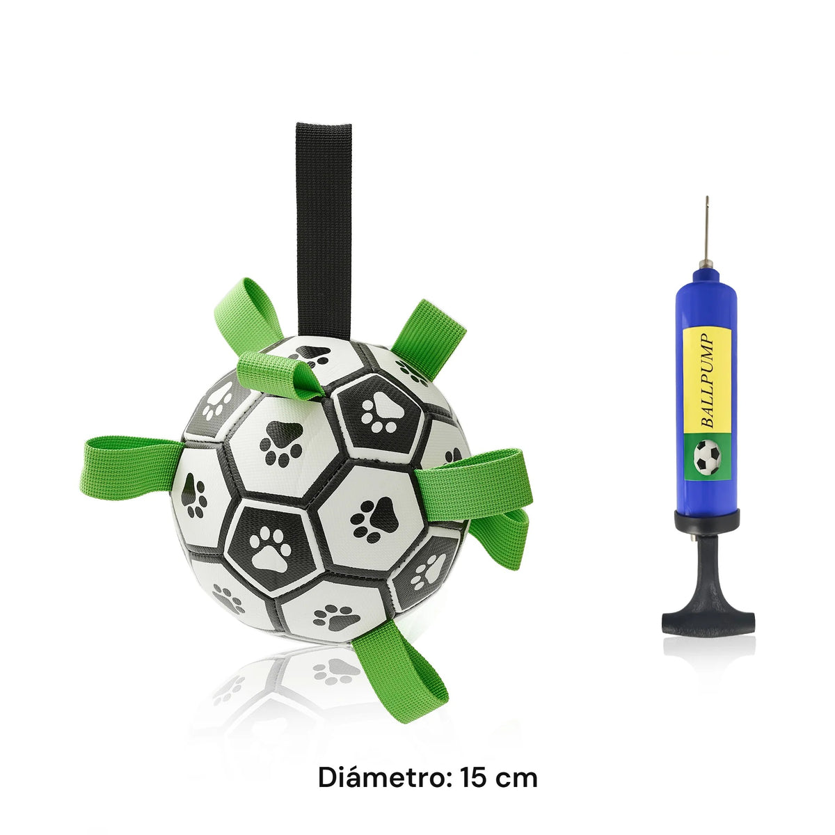 Pelota de fútbol para perros talla M, 15 cm