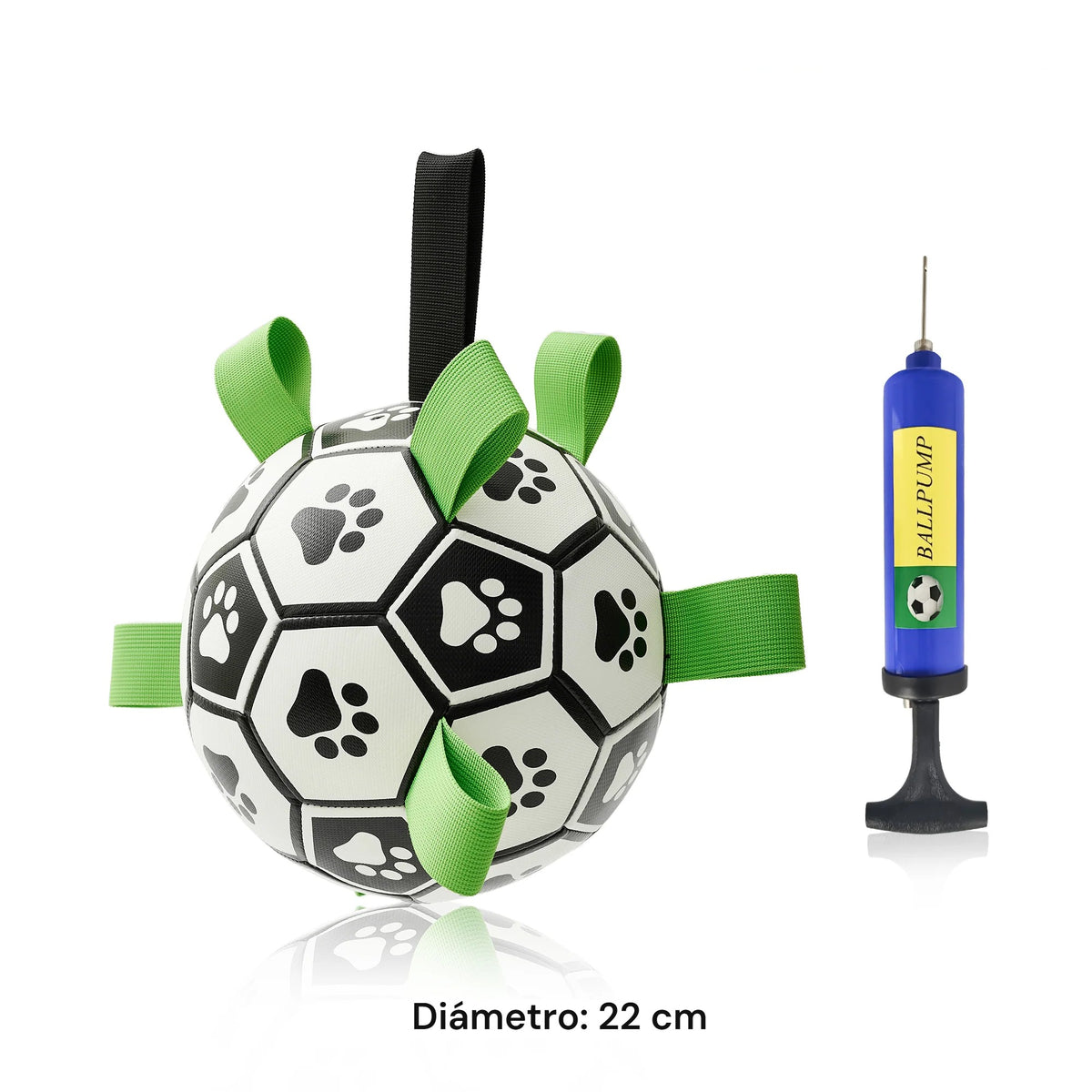 Pelota de fútbol para perros talla XL, 22 cm